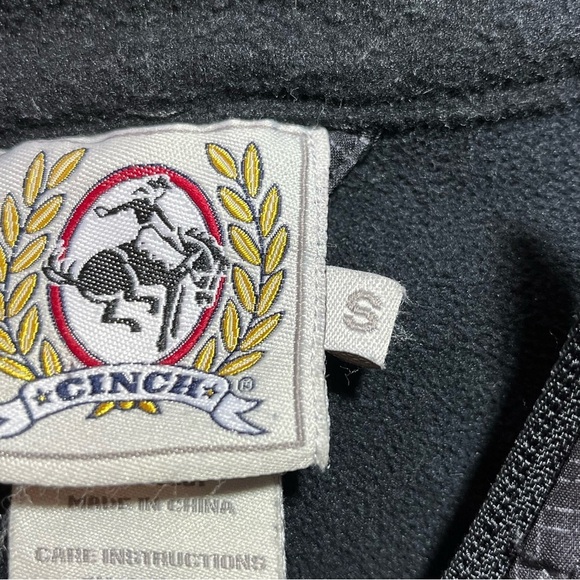 Cinch Softshell Jacket Mens Small Black Full Zip Western Coat Fleece Lined - Picture 6 of 16